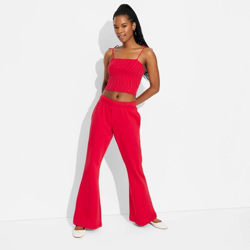 Womens High-Rise Flare Sweatpants - Wild Fable Red XS Product Image