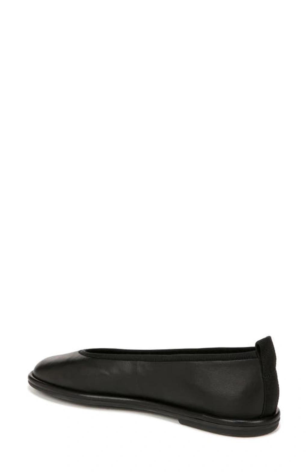 Leah Leather Square-toe Ballerina Flats In Black Product Image