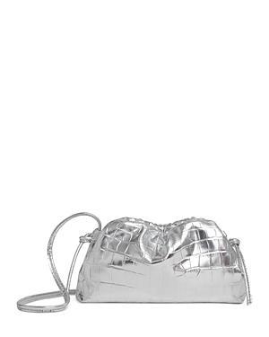 Mansur Gavriel Mini Cloud Metallic Croc Embossed Leather Clutch Product Image