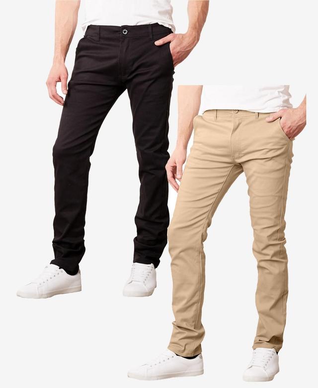 Galaxy By Harvic Mens Super Stretch Slim Fit Everyday Chino Pants, Pack of 2 Product Image