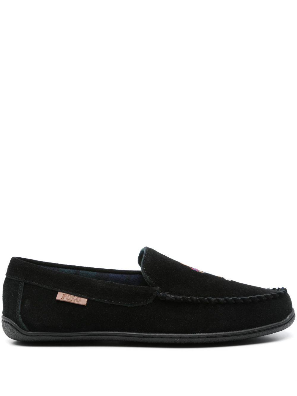 POLO RALPH LAUREN Brenan Polo Bear Suede Loafer In Black Product Image