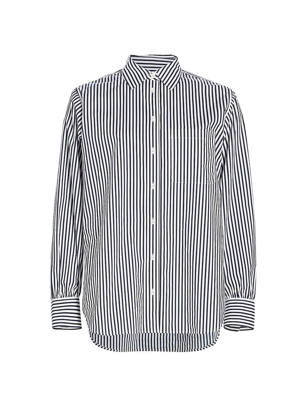 Womens Striped Cotton Oversized Pocket Shirt Product Image