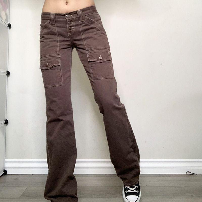 Low-Rise Bootcut Cargo Pants Product Image