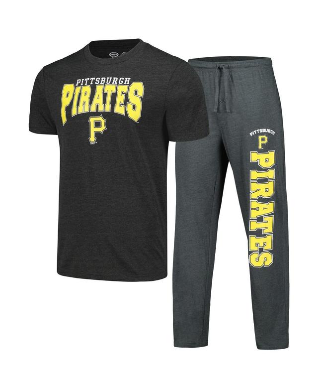 Mens Concepts Sport Charcoal/Black Pittsburgh Pirates Meter T-Shirt & Pants Sleep Set Product Image