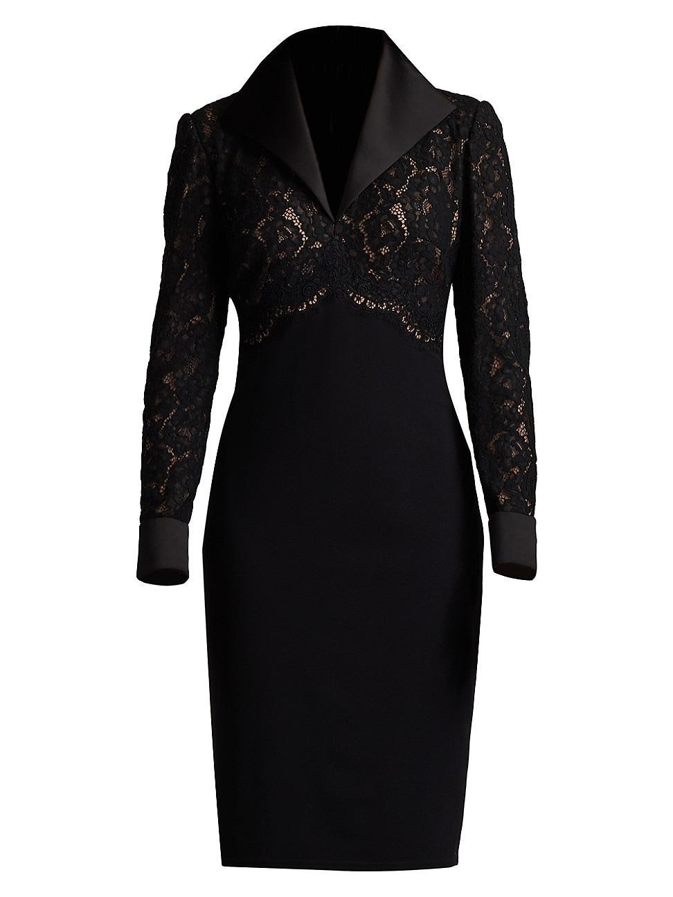 Womens Lace & Crepe Sheath Dress Product Image