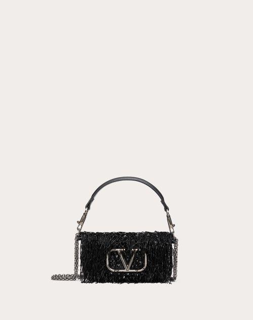 VALENTINO GARAVANI LOCÒ SMALL EMBROIDERED SHOULDER BAG  Product Image