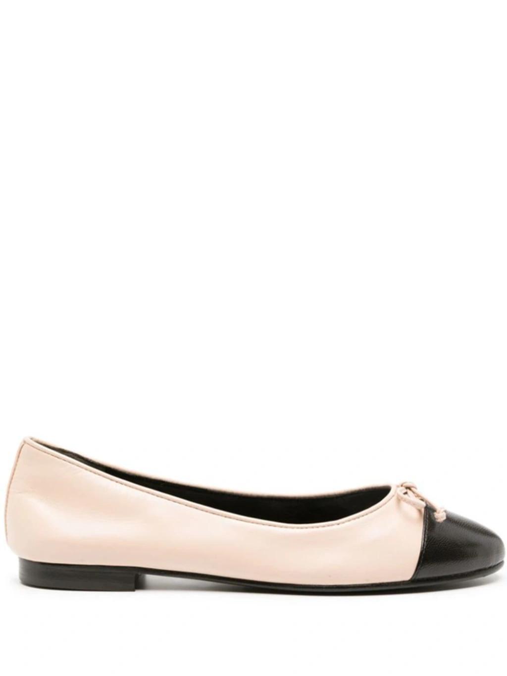 TORY BURCH Cap-toe Leather Ballet Flats In Light Pink Product Image