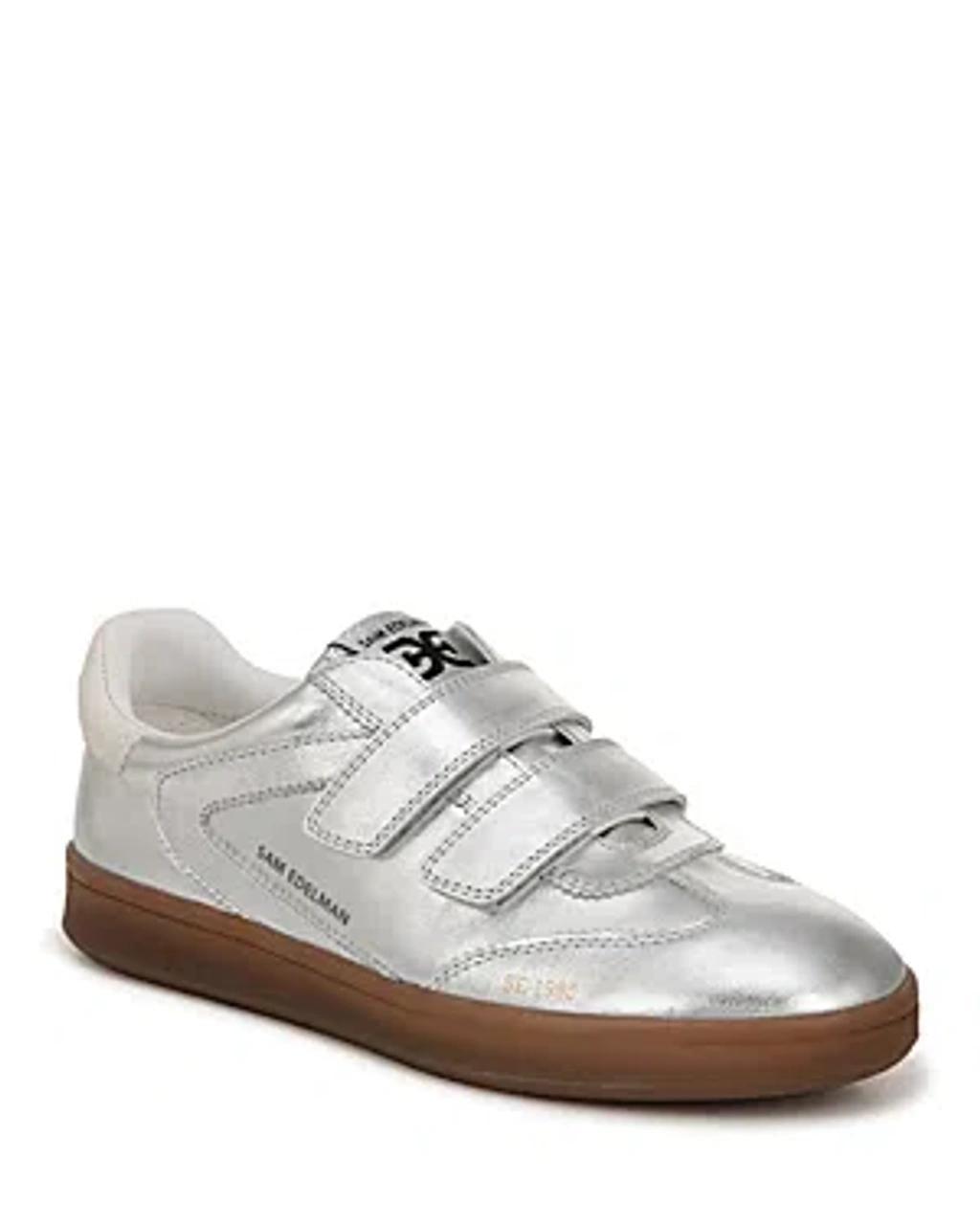 SAM EDELMAN Women's Talia Strap Low Top Sneakers In Silver Product Image