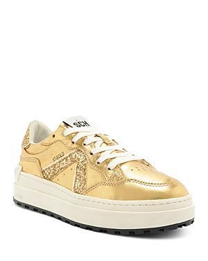 Womens St Bold Metallic Leather Sneakers Product Image