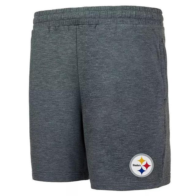 Mens Concepts Sport Charcoal Pittsburgh Steelers Powerplay Tri-Blend Fleece Shorts Product Image