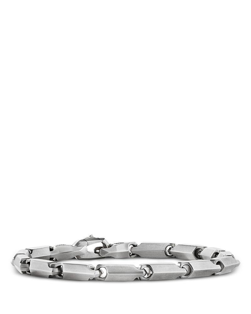 Mens Faceted Sterling Silver Chain Bracelet Product Image