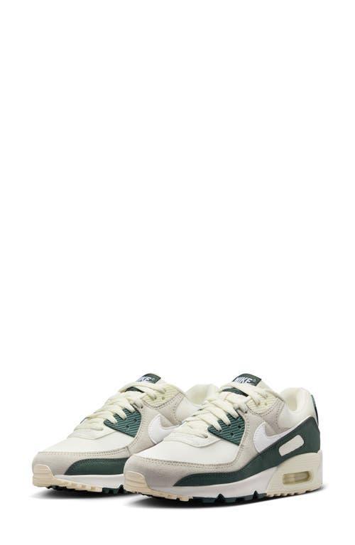 Nike Air Max 90 sneakers in off white and dark green Product Image