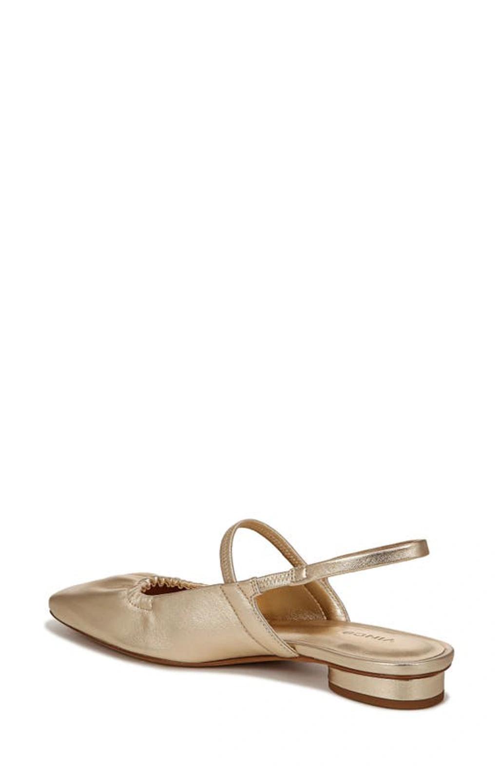 Venice Metallic Slingback Ballerina Flats In Champagne Gold product image