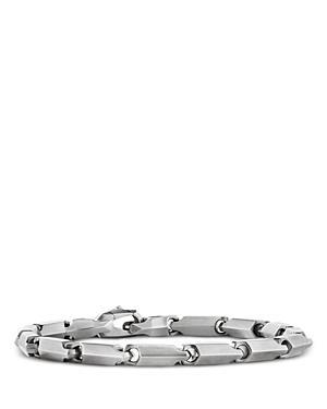 Mens Faceted Sterling Silver Chain Bracelet Product Image