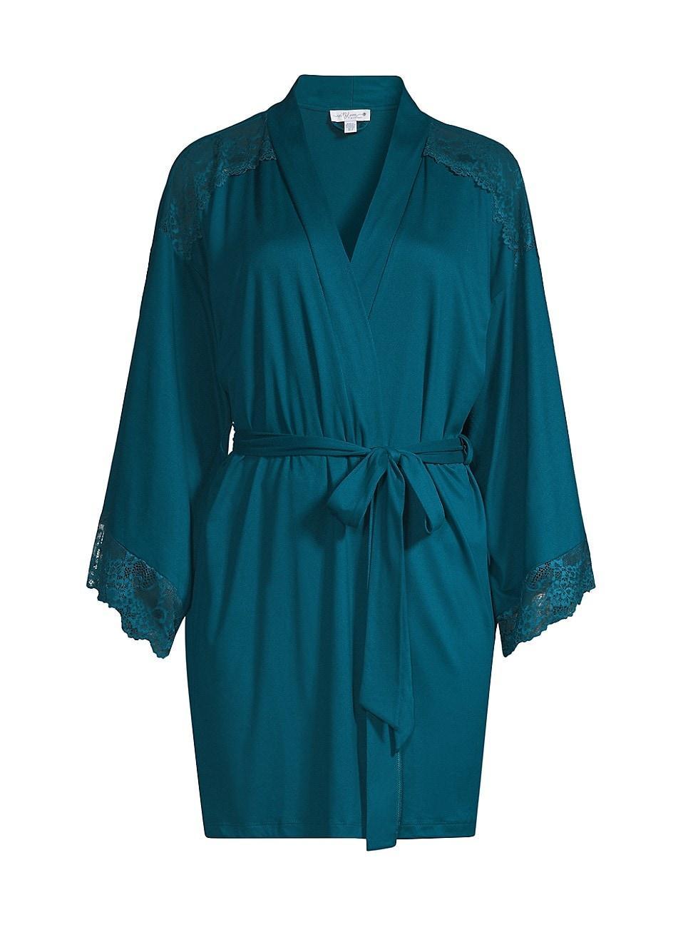 Womens Aegean Sea Lace-Embellished Robe Product Image