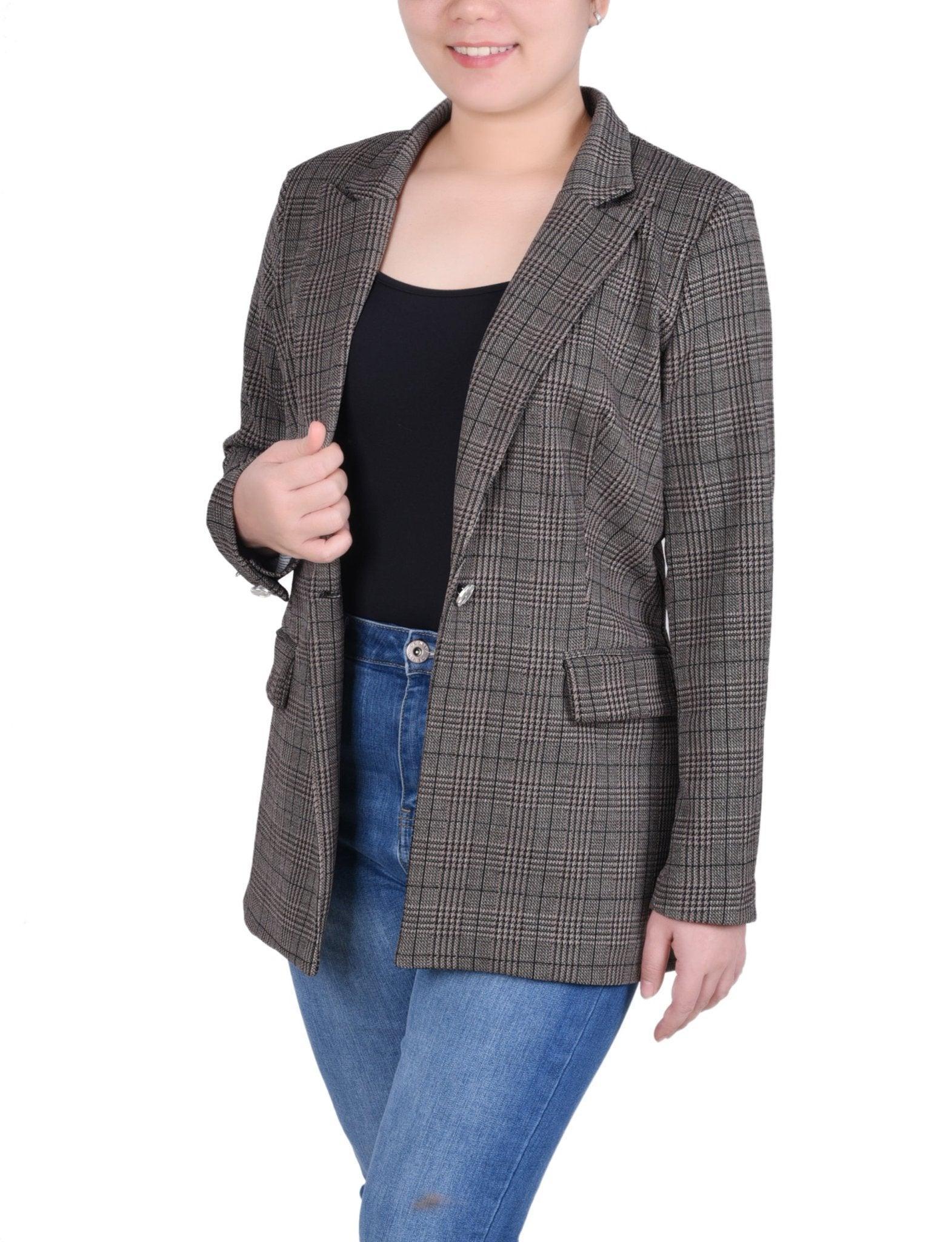 Long Sleeve Ponte Jacket - Petite Product Image