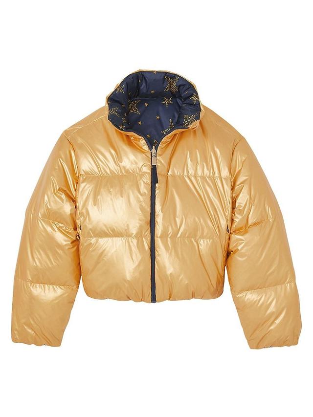 Womens Metallic Reversible Puffer Jacket Product Image