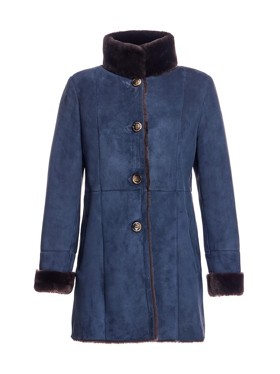 Womens Seamed Nubuck & Shearling Jacket Product Image