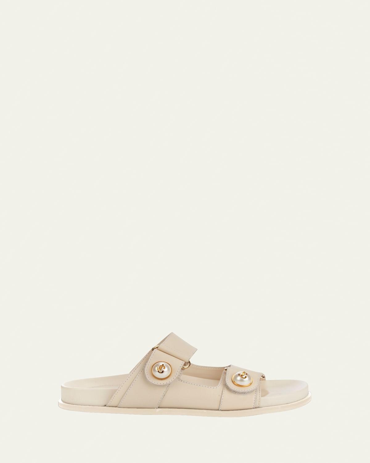 Fayence Pearly-Button Slide Sandals Product Image