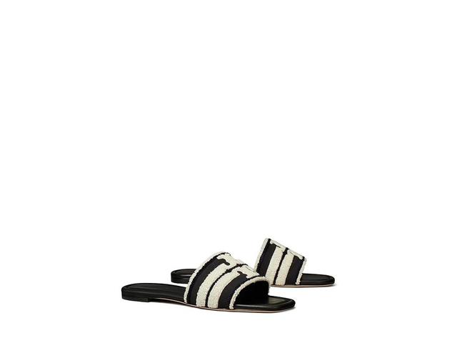 Tory Burch Double T Slides (Nero/Light Alabaster) Women's Sandals Product Image