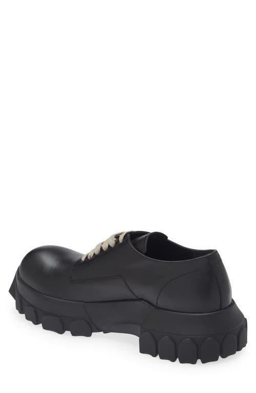 RICK OWENS Black Porterville Laceup Bozo Tractor Derbys Product Image