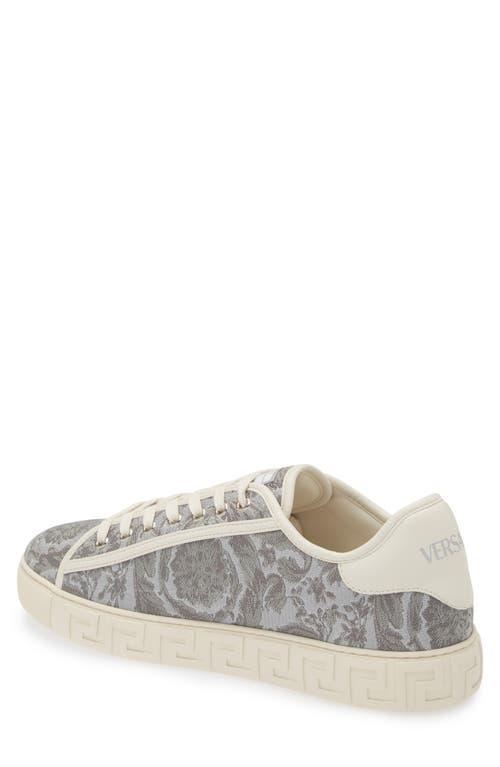 VERSACE Barocco Greca Low-top Sneakers In Neutrals Product Image