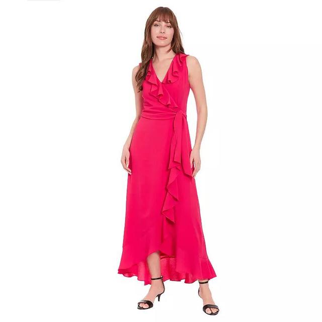 Womens London Times Ruffle Faux-Wrap Maxi Dress Product Image