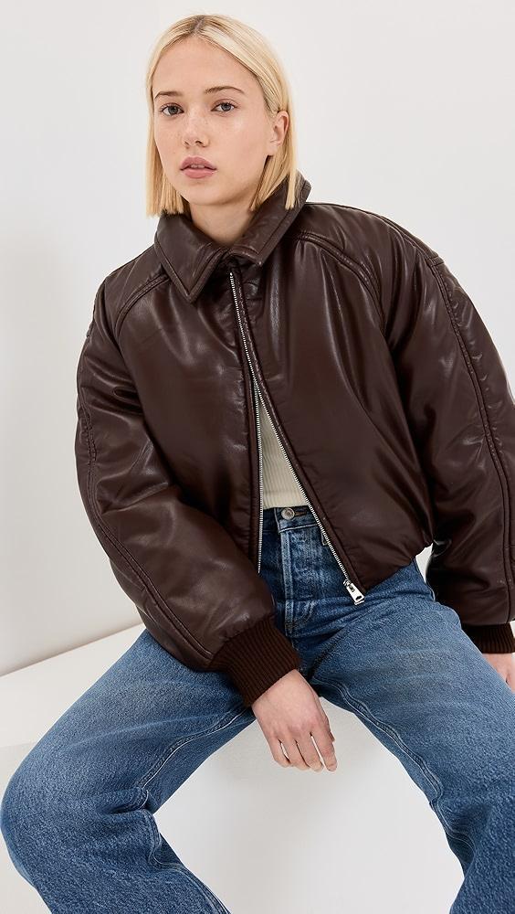 AGOLDE Tate Padded Faux Leather Bomber Jacket | Shopbop Product Image