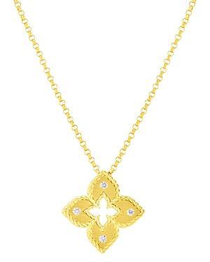 Womens Petite Venetian Extra-Small 18K Yellow Gold & Diamond Pendant Necklace Product Image