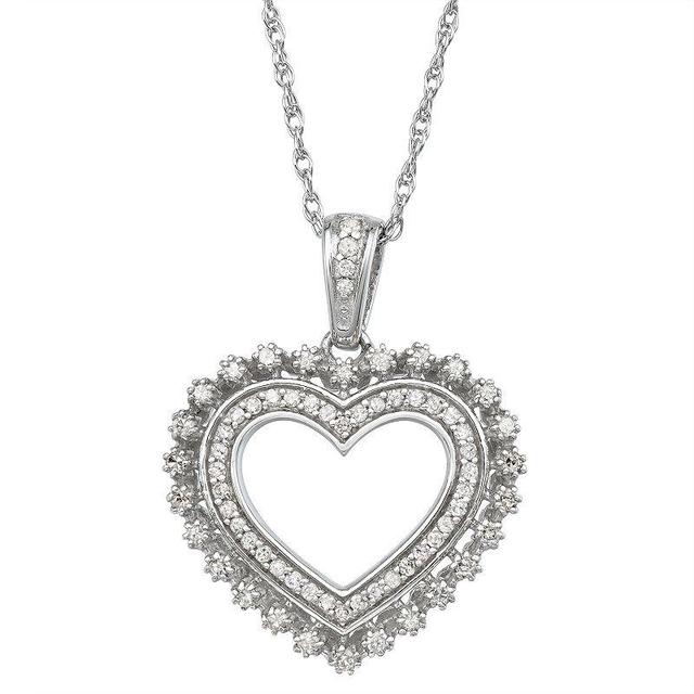 Jewelexcess Sterling Silver Diamond Accent Heart Pendant, Womens Product Image