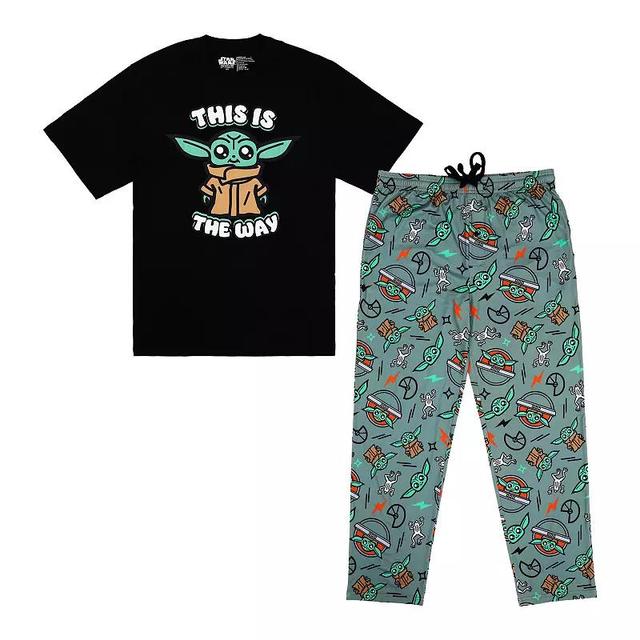 Mens The Mandalorian Grogu Pajama Top & Pajama Bottom Set Product Image