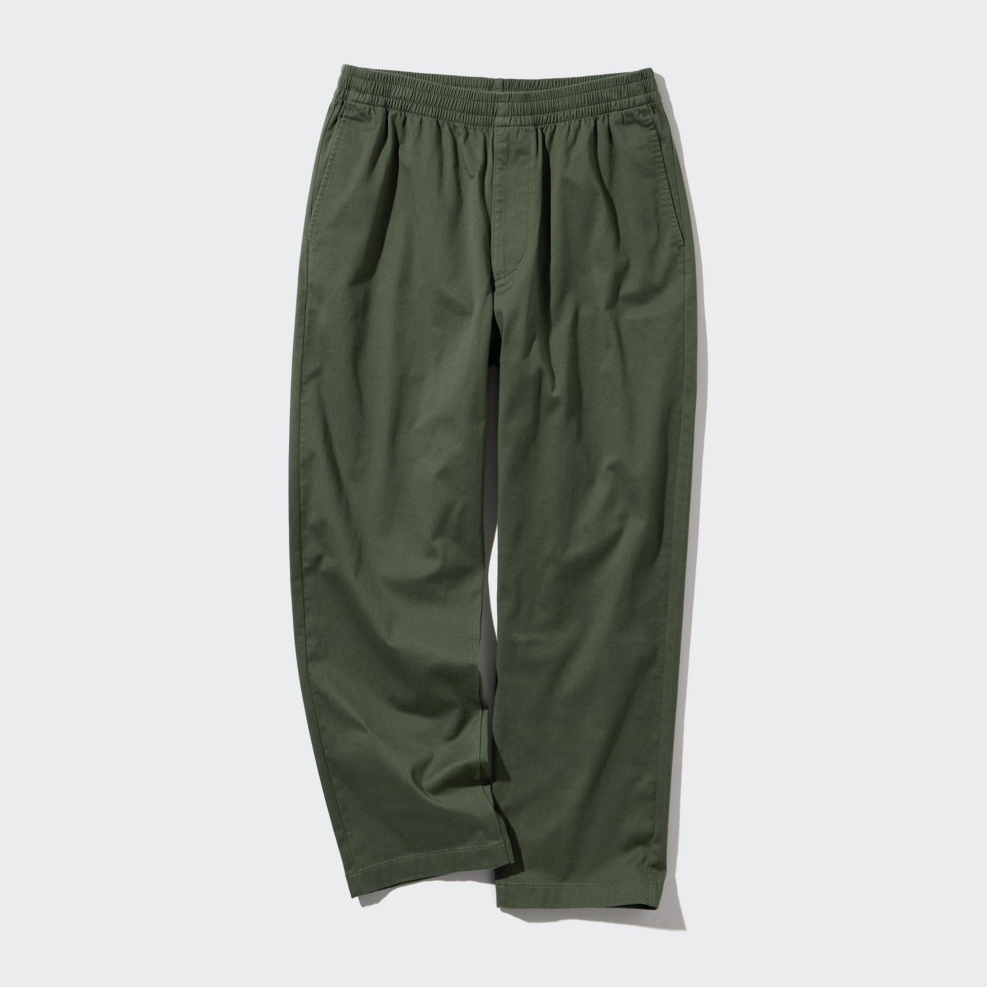 Mens Cotton Relaxed Ankle Pants Green Small UNIQLO US Product Image