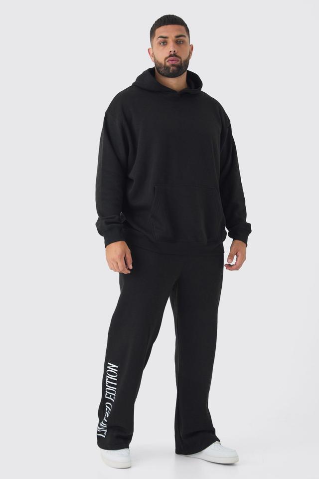 Plus Spliced Floral Graphic Hoodie & Relaxed Fit Jogger Tracksuit | boohooMAN USA Product Image