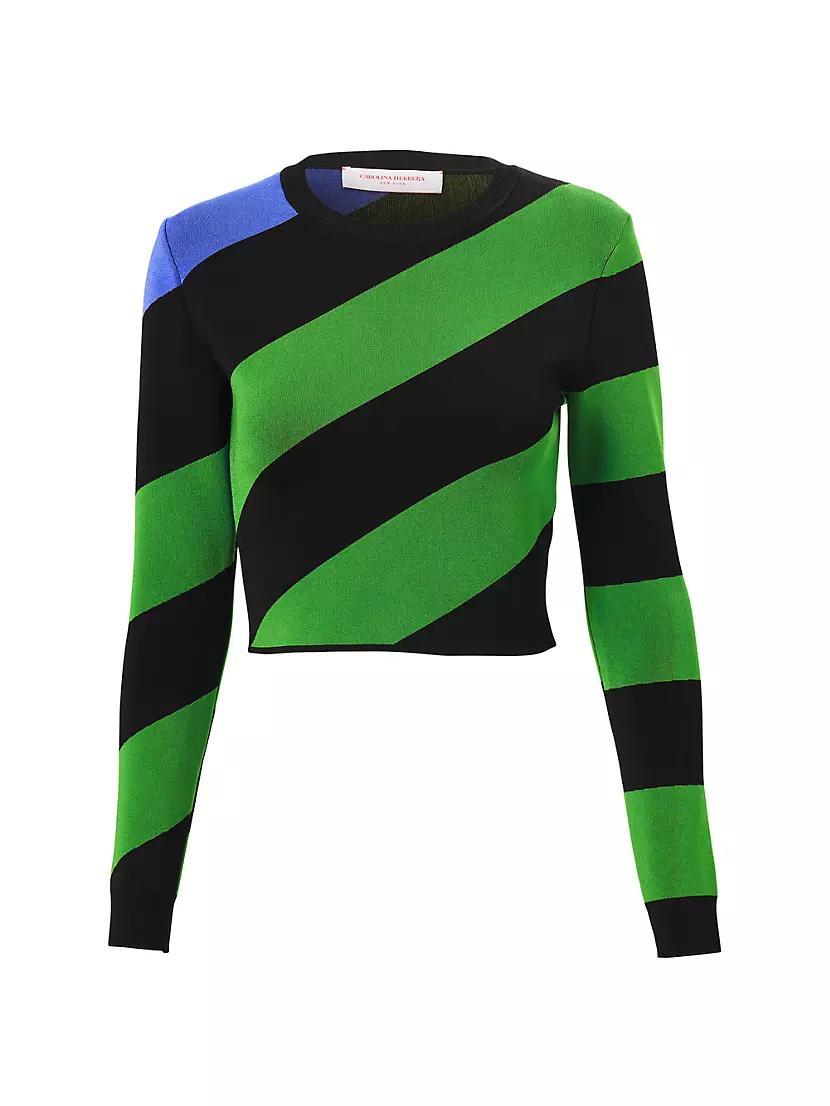 Striped Crop Sweater Product Image