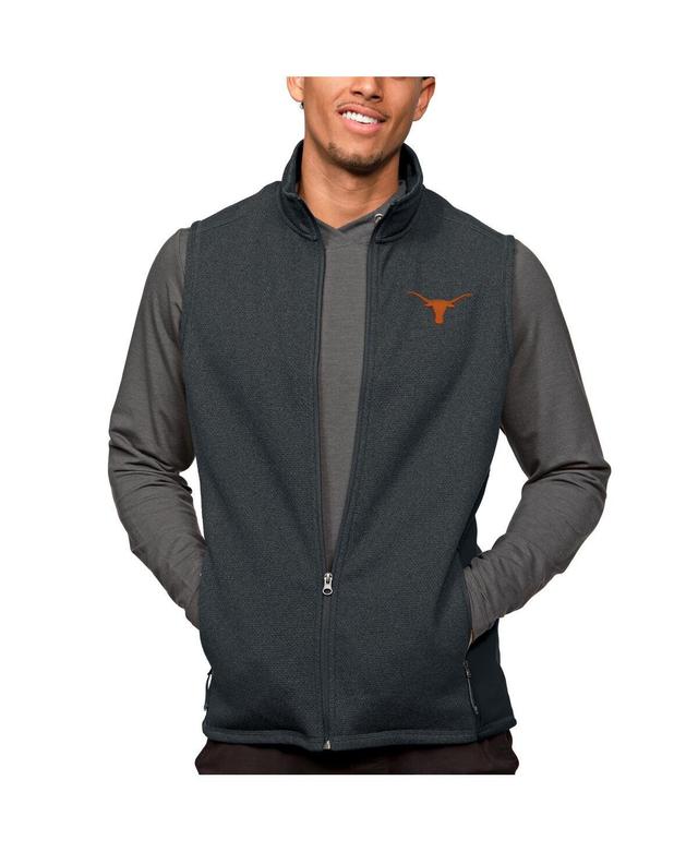 Antigua Mens Heather Charcoal Texas Longhorns Course Full-Zip Vest - Heather Charcoal Product Image