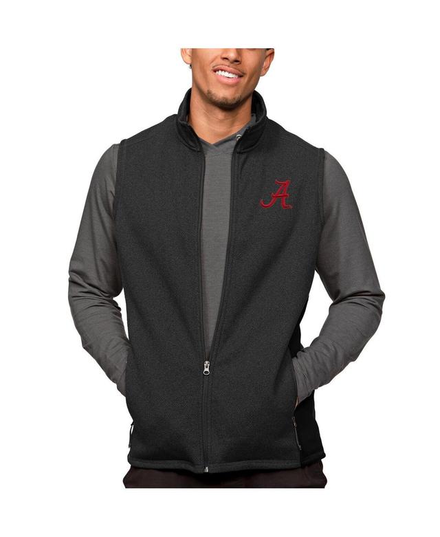 Antigua Mens Heather Black Alabama Crimson Tide Course Full-Zip Vest - Heather Black Product Image