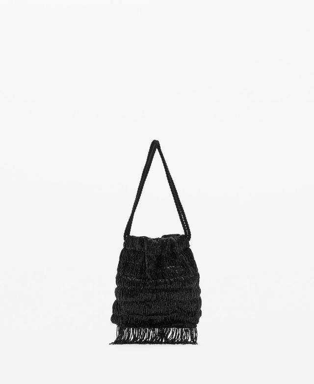 MANGO - Fringe beads bag - One size - Women Product Image