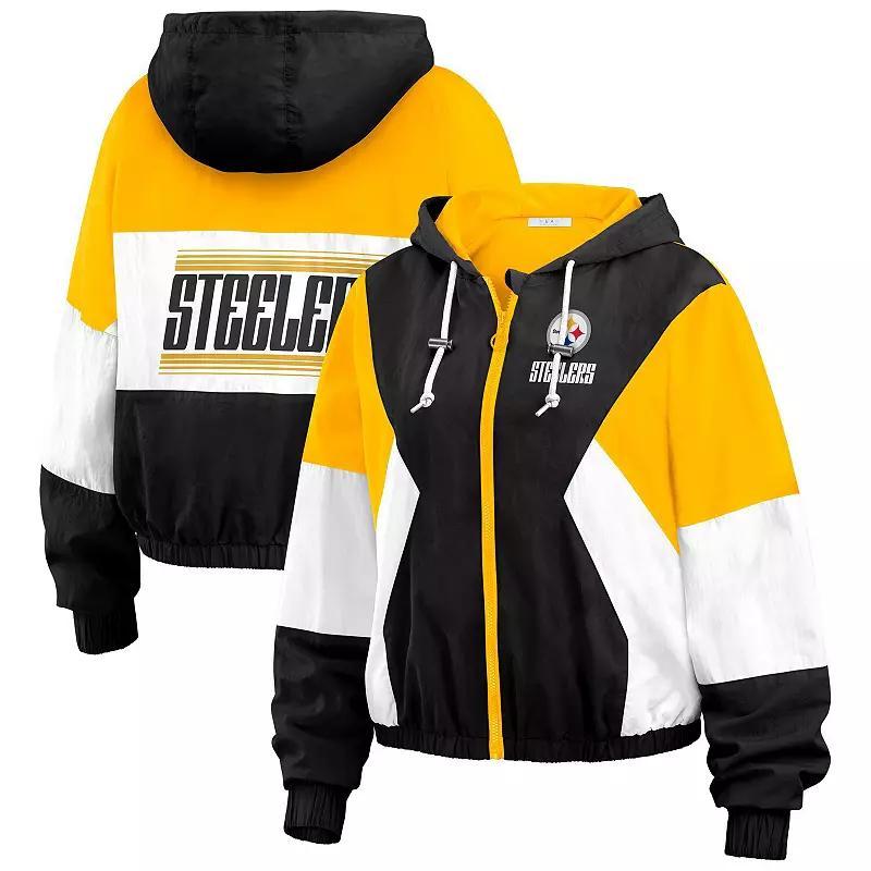 Womens WEAR by Erin Andrews Pittsburgh Steelers Color Block Full-Zip Windbreaker Jacket Product Image