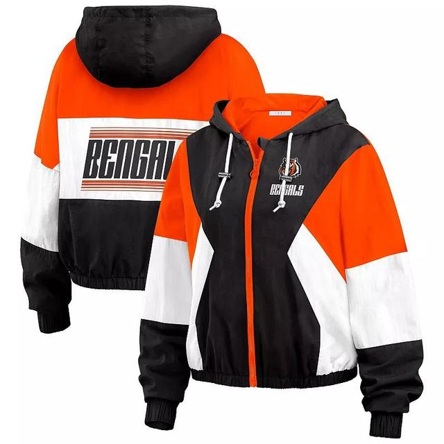 Womens WEAR by Erin Andrews Cincinnati Bengals Color Block Full-Zip Windbreaker Jacket Product Image