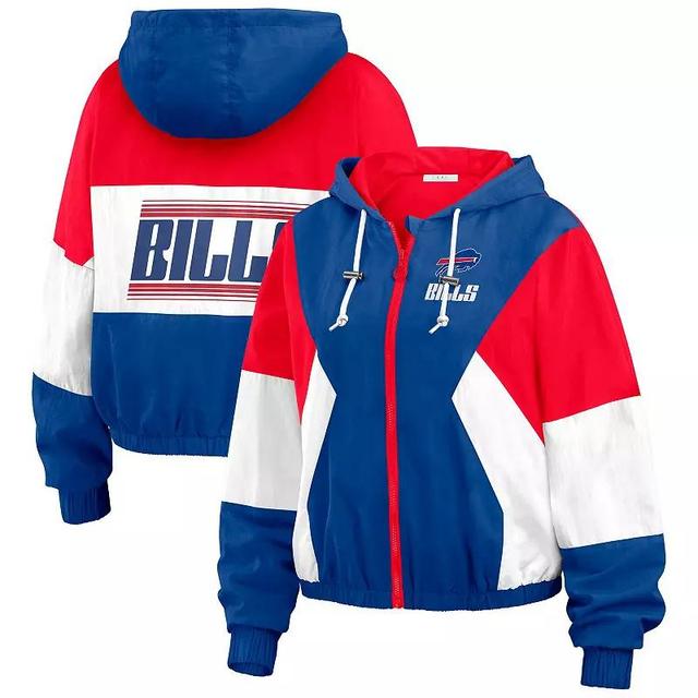 Womens WEAR by Erin Andrews Royal/Red Buffalo Bills Plus Size Color Block Full-Zip Windbreaker Jacket Product Image