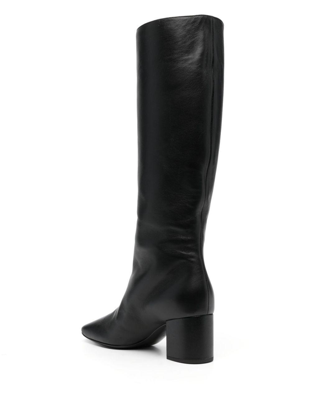 Jackie 60mm logo-plaque leather boots Product Image