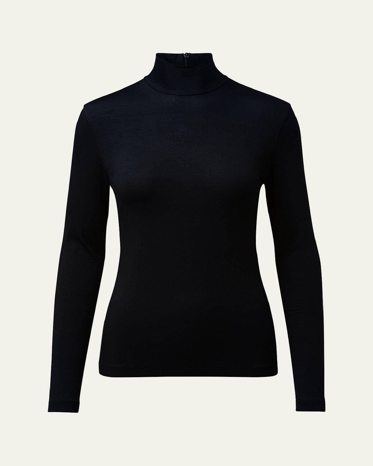 Womens Turtleneck Back Zip Top Product Image