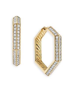 Womens Carlyle 18K Yellow Gold & Pav Diamonds Hoop Earrings Product Image