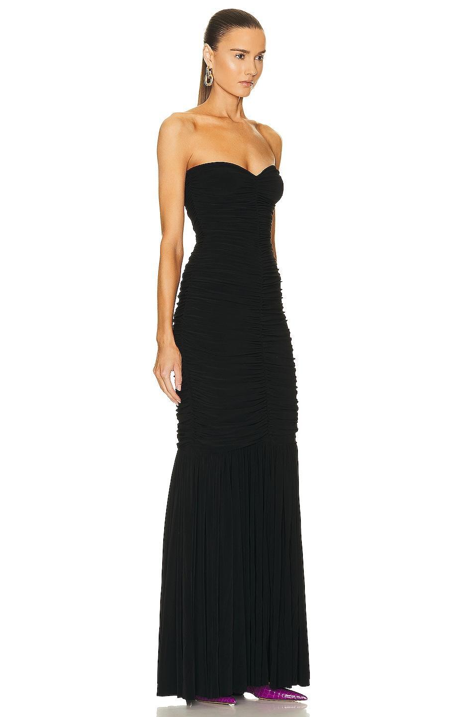 Norma Kamali Slinky Fishtail Gown Black. (also in L, S, XS). Product Image