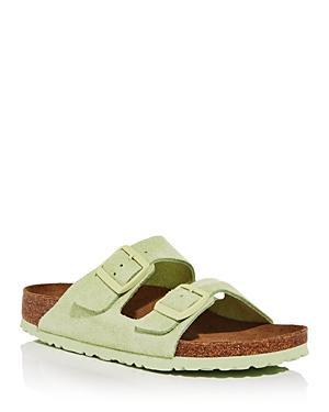 Birkenstock Arizona Soft Footbed - Suede (Women) (Faded Lime) Women's Sandals Product Image