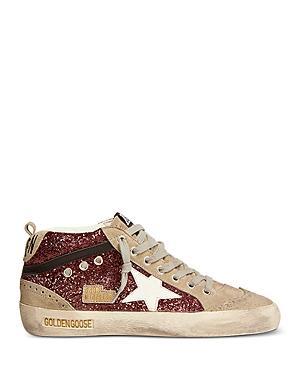 Golden Goose Womens Mid Star Glitter Sneakers Product Image