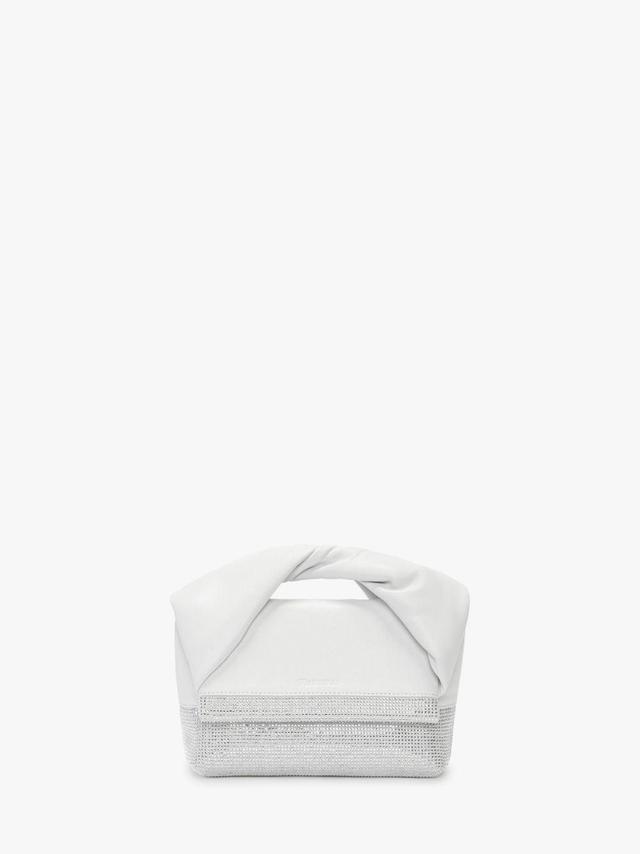 MEDIUM TWISTER - LEATHER TOP HANDLE BAG WITH CRYSTALS in white | JW Anderson US  Product Image