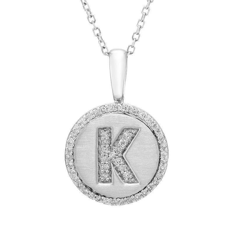 Its Personal Sterling Silver & Diamond Accent Initial Pendant Necklace, Womens Product Image