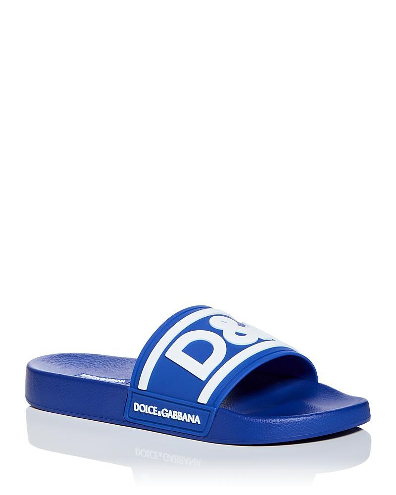 Dolce & Gabbana Mens Saint Barth Logo Slip On Pool Sandals Product Image