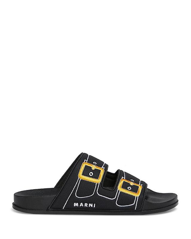 Marni Mens Embroidered Slip On Slide Sandals Product Image